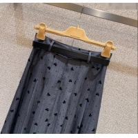 ​Top Design Miu Miu Pleated Skirt with Print 0814 Grey 2025