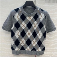 Grade Design Miu Miu Cashmere Short Sweater 0814 Grey 2025