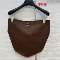 Traditional Specials Miu Miu Canvas and Lambskin Vest 0814 Brown 2025