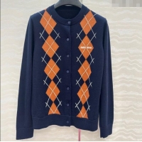 Best Product Miu Miu Wool Cardigan 0814 Blue/Orange 2025