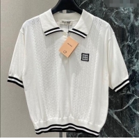 Well Crafted Miu Miu Polo Shirt 0814 White/Black 2025