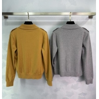 Luxury Cheap Miu Miu Wool Polo Cardigan 0813 Yellow 2025