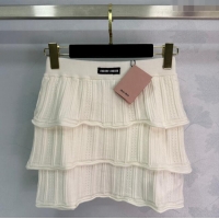 Buy Fashionable Miu Miu Layed Mini Skirt 0814 White 2025