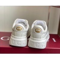 Best Product Gucci Chunky Platform Sneakers 5cm in Calf Leather White 1021013