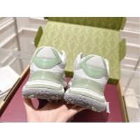Luxury Discount Gucci 2.0 Sneakers in Mesh and Leather Light Green 1021016