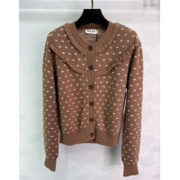 Traditional Specials Miu Miu Wool Dotted Cardigan 0814 Brown 2025