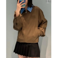 ​Best Quality Miu Miu Jacket 0814 Brown/Blue 2025