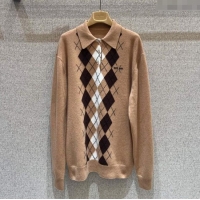 Big Discount Miu Miu Cashmere Polo Sweatshirt MIU090308 Beige 2025