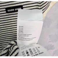 Good Looking Miu Miu Wool Striped Top MIU090302 White/Black 2025