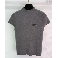 Good Looking Miu Miu Wool Top MIU090302 Grey 2025