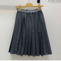 Reasonable Price Miu Miu Plaid Pleated Skirt MIU090309 Grey 2025
