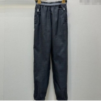 Luxury Discount Miu Miu Plaid Pleated Pants MIU090309 Grey 2025