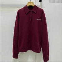 Well Crafted Miu Miu Cashmere Polo Sweatshirt MIU0903017 Red 2025