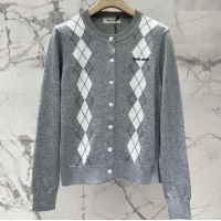 Reasonable Price Miu Miu Wool Cardigan 0814 Grey 2025