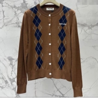 Top Grade Miu Miu Wool Cardigan 0814 Brown 2025