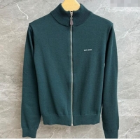 Well Crafted Miu Miu Wool Sweater with Zip MIU0903020 Green 2025