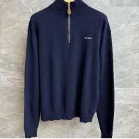 Top Grade Miu Miu Wool Sweater with Zip MIU0903020 Blue 2025