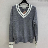 ​Well Crafted Miu Miu Wool V Sweater MIU0903021 Grey 2025