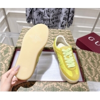 Perfect Gucci G75 Sneakers in GG Nylon and Suede Yellow 1021026