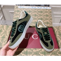 Good Product Gucci G75 Sneakers in Velvet and Suede Green 1021033