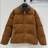Grade Design Miu Miu Corduroy Down Jacket MIU0903025 Brown 2025