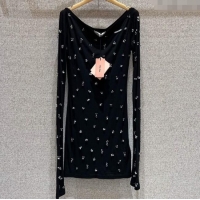 Super Quality Miu Miu Cotton Dress with Strass MIU0903028 Black 2025