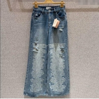 Well Crafted Miu Miu Printed Jeans MIU0903029 Blue 2025