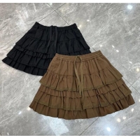 ​Luxury Discount Miu Miu Layer Mini Skirt MIU090331 Brown/Grey 2025