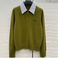 Buy Fashionable Miu Miu Cashmere Cardigan MIU0903030 Green 2025