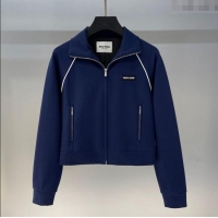 Big Discount Miu Miu Cotton Jacket MIU090332 Navy Blue 2025