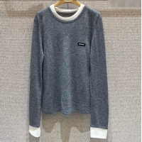 Big Discount Miu Miu Wool Top MIU090334 Grey 2025
