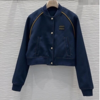 Top Quality Miu Miu Cotton Blend Jacket M091803 Blue 2025