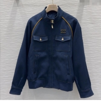 Market Sells Miu Miu Cotton Blend Jacket with Pockets M091804 Blue 2025