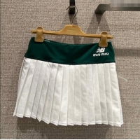 Big Discount New Balance x Miu Miu Cotton Pleated Mini Skirt M091810 Green/White 2025