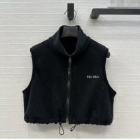 Reasonable Price Miu Miu Fleece Vest M101409 Black 2025