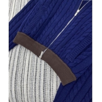 Best Price Miu Miu Wool Zip Sweater MM101416 Blue 2025