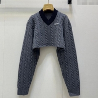 Luxury Discount Miu Miu Short Sweater MM101417 Grey 2025