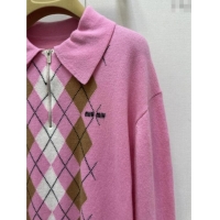 Best Grade Miu Miu Cashmere Polo Shirt MM101408 Pink 2025