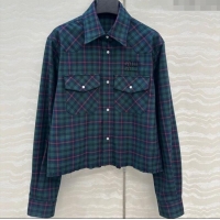 Grade Quality Miu Miu Plaid Shirt MM101407 Blue/Green/Red 2025