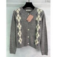 ​Top Grade Miu Miu Wool Mohair Cardigan MM101408 Grey 2025