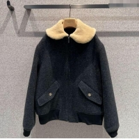 New Release Creation Miu Miu Wool Jacket MM101410 Dark Grey 2025