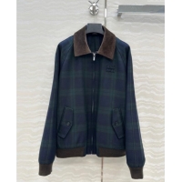 Traditional Specials Miu Miu Plaid Jacket MM101413 Blue/Green 2025
