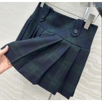 Affordable Price Miu Miu Plaid Mini Skirt MM101413 Blue/Green 2025