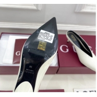 Low Price Gucci 97 Heeled Mules 5.5cm in Patent Leather White 1021057