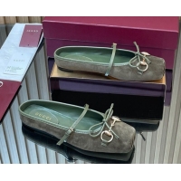 Unique Style Gucci Horsebit Flat Mules in Suede Green 1021067