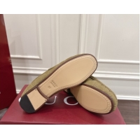 Sumptuous Gucci Gigi Loafers in GG Suede with Horsebit Green 1021082