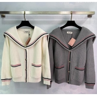 Buy Inexpensive Miu Miu Wool Cardigan MM101418 White/Grey 2025