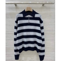 Buy Cheapest Miu Miu Cashmere Polo Shirt MM101420 Grey/Blue 2025