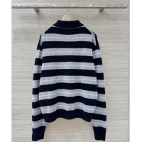 Buy Cheapest Miu Miu Cashmere Polo Shirt MM101420 Grey/Blue 2025