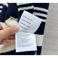 Buy Discount Miu Miu Wool Striped Cardigan MM101421 White/Blue 2025